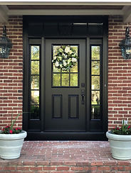 new provia entry door in black