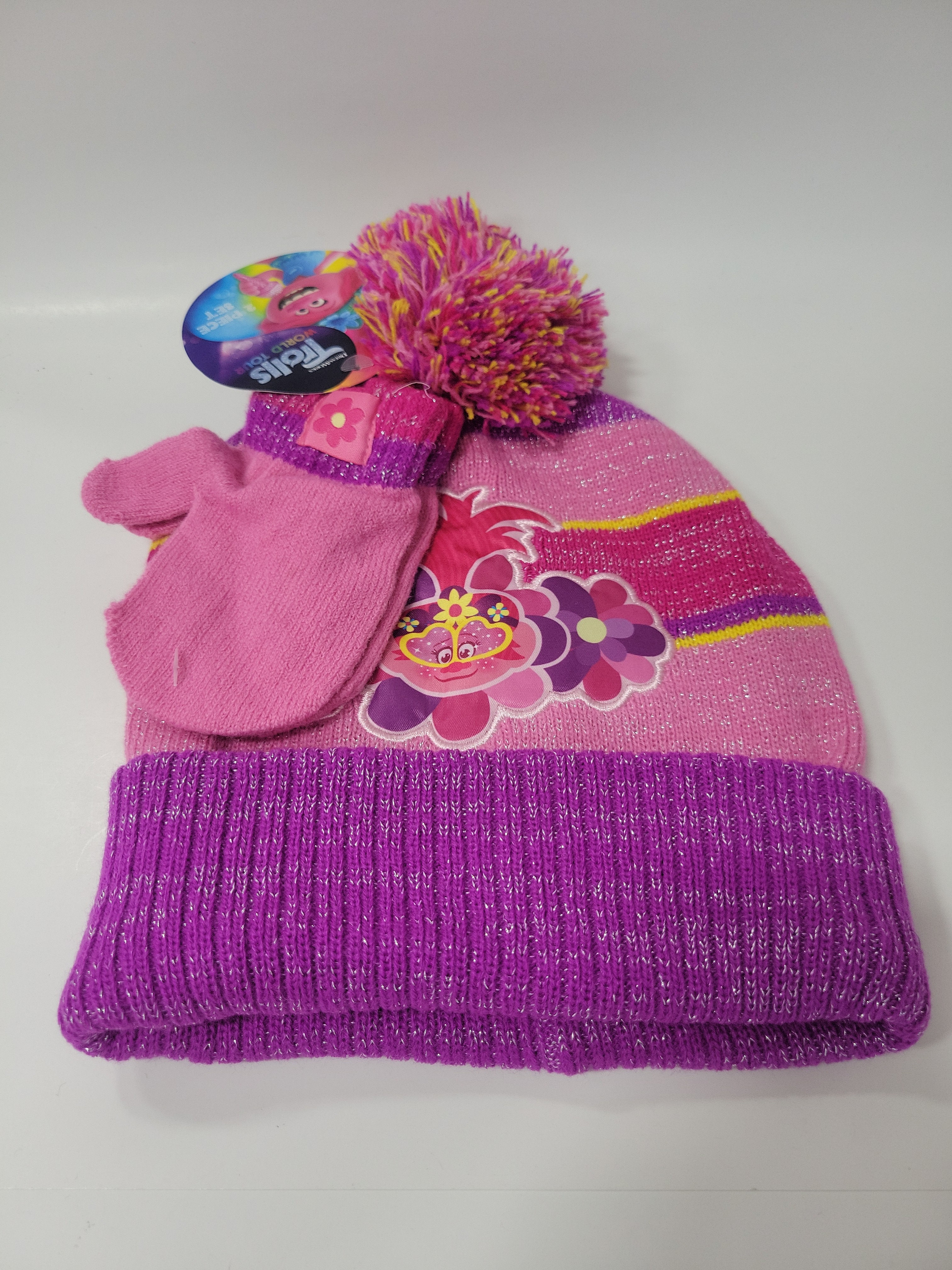 Trolls beanie and gloves set
