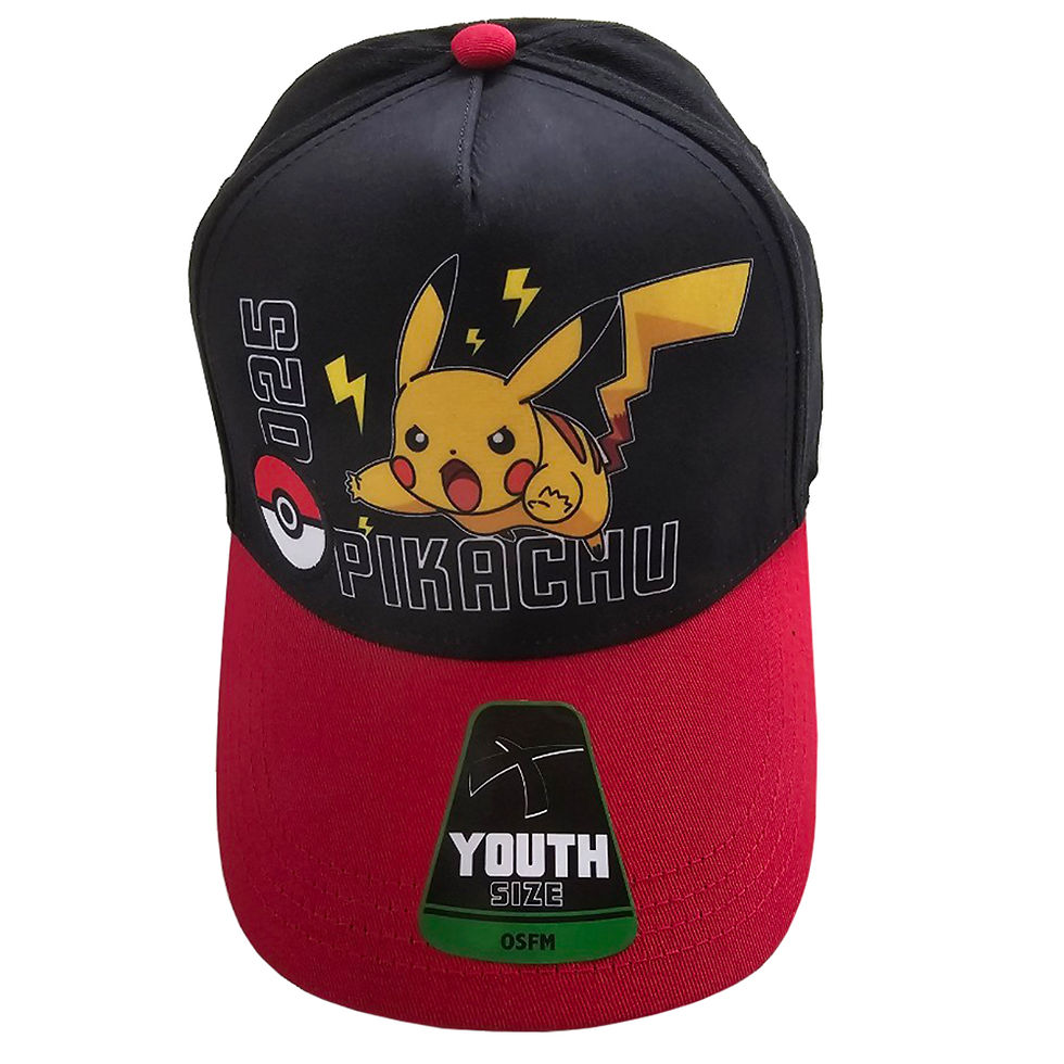 Thumbnail: POKEMON PIKACHU CAP- BLACK & RED