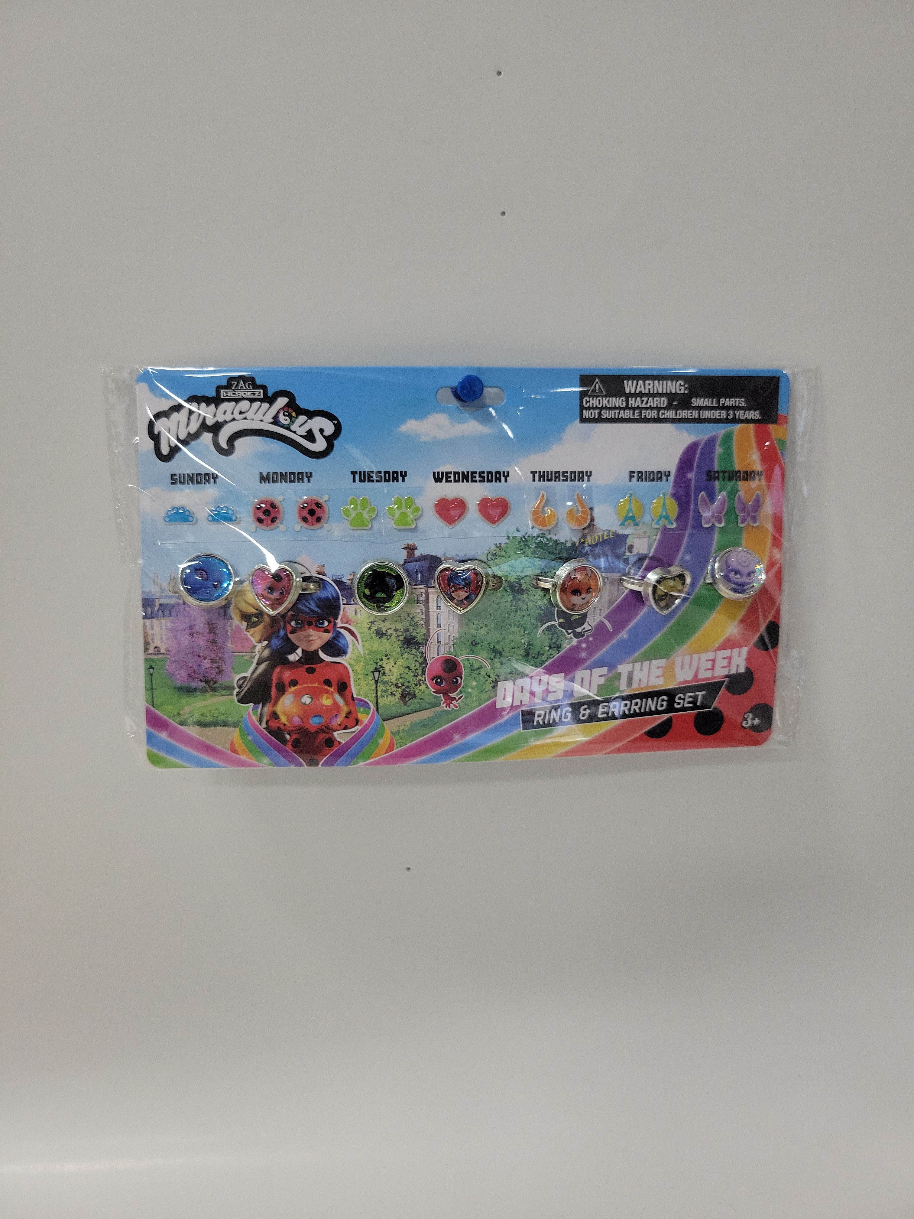 Miraculous ladybug ring and earring set