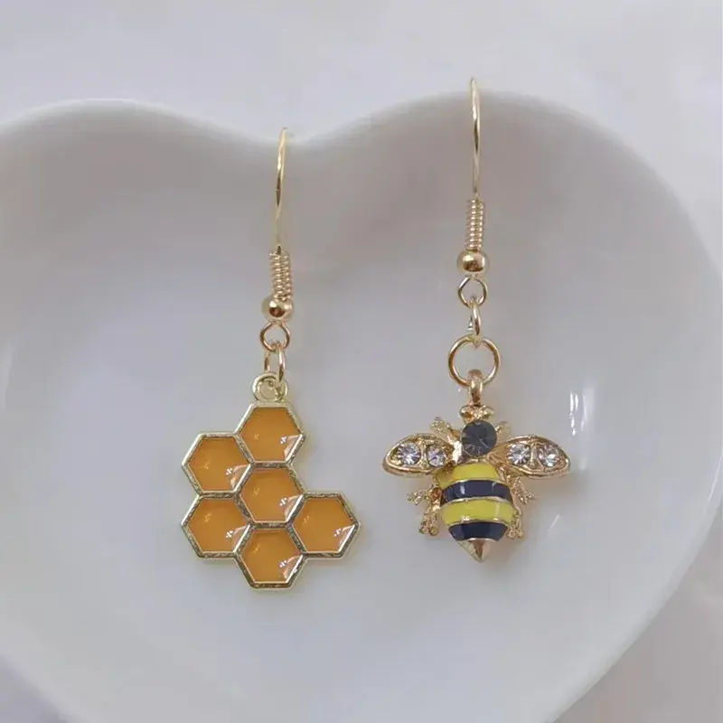 Thumbnail: Honeycomb Hexagonal Enamel Earrings