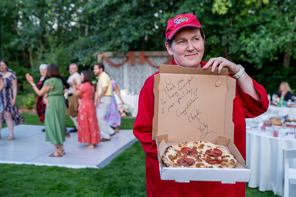 pizza served at wedding