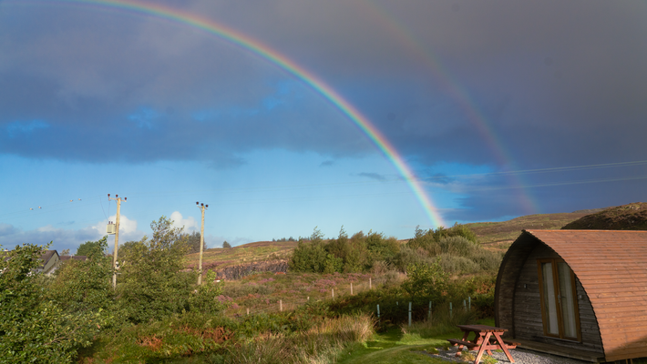 Wigwam with Double rainbow