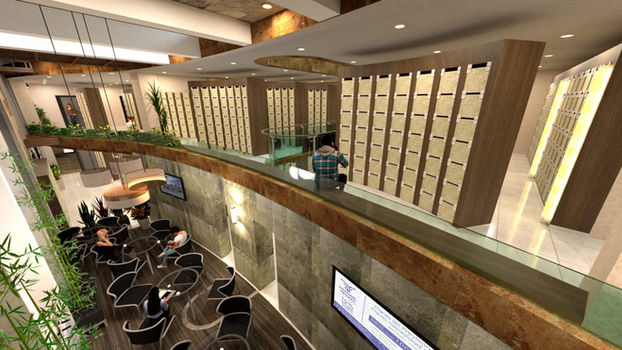 Interior cafetería. Mausoleo Memorial.