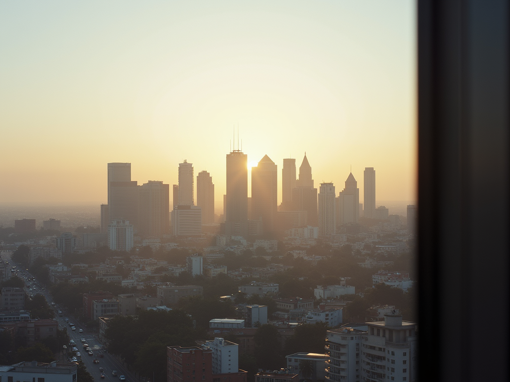 An abstract representation of professional vision overlooking a modern cityscape.