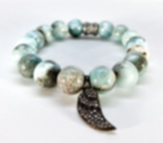 Larimar Bracelet With Wing Charm