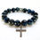Thumbnail: Dumortierite Bracelet With Cross Charm