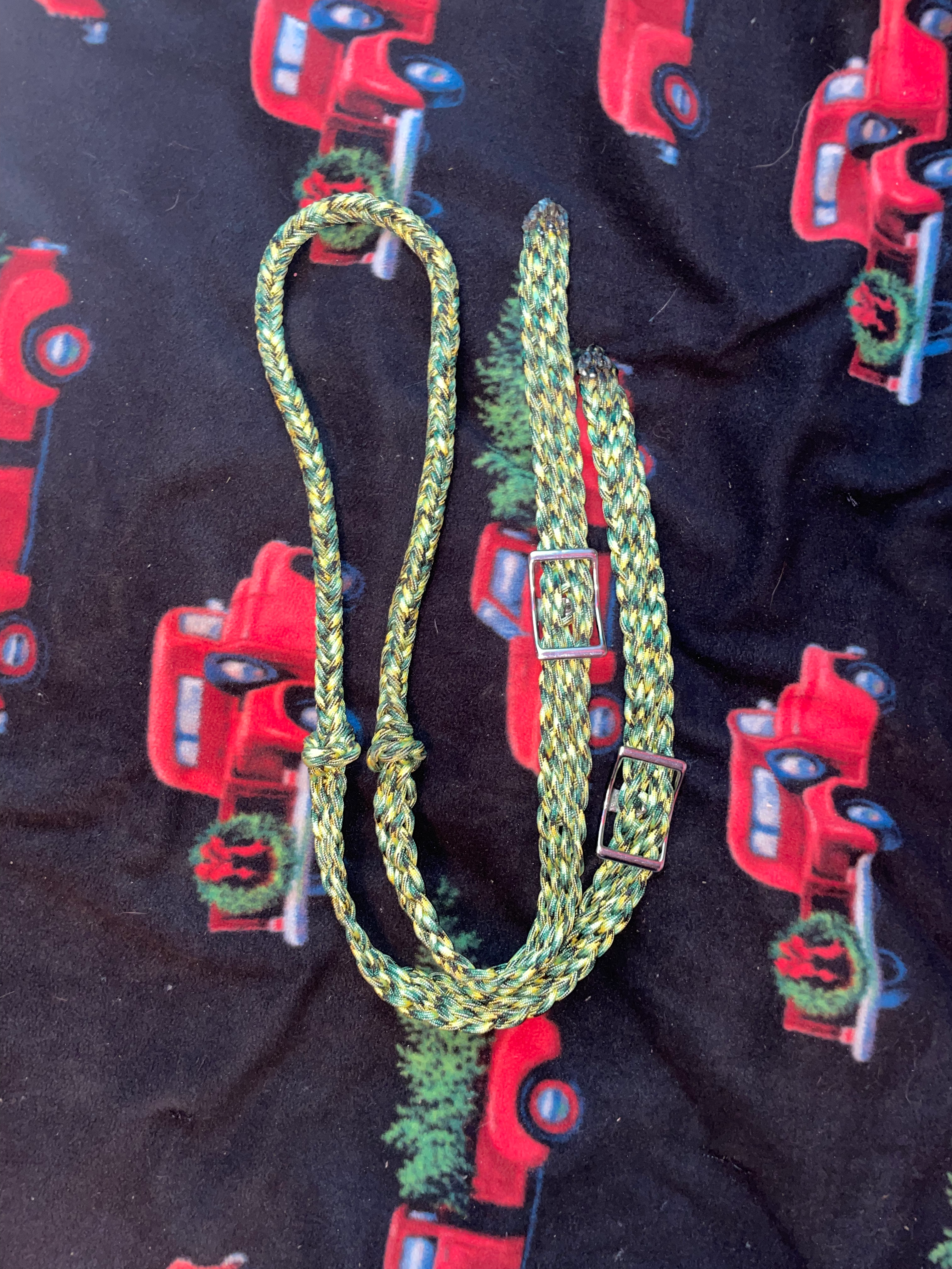 Lime, yellow, black mixed solid 6ft reins