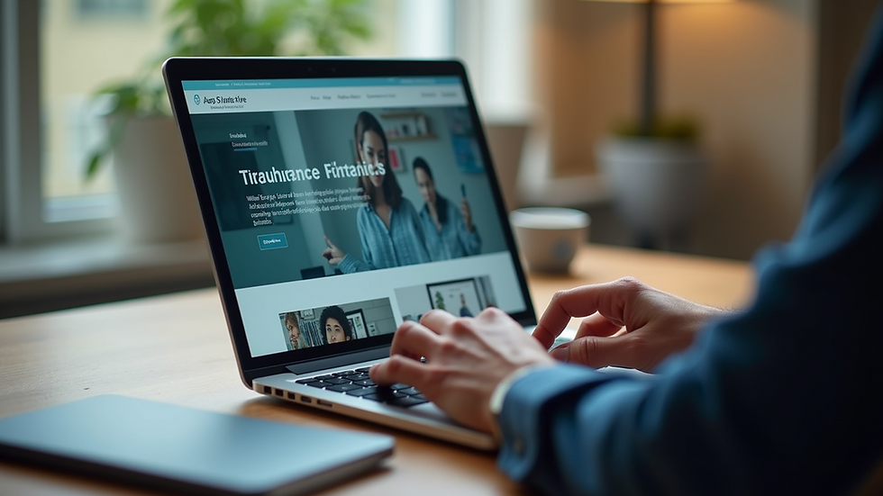 Eye-level view of a responsive website on multiple devices