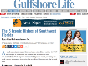 Gulfshore Life - Angelina's Ristorante Named in Iconic Dishes of Southwest Florida