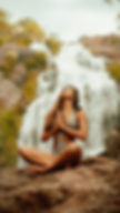 Yoga infront of a waterfall