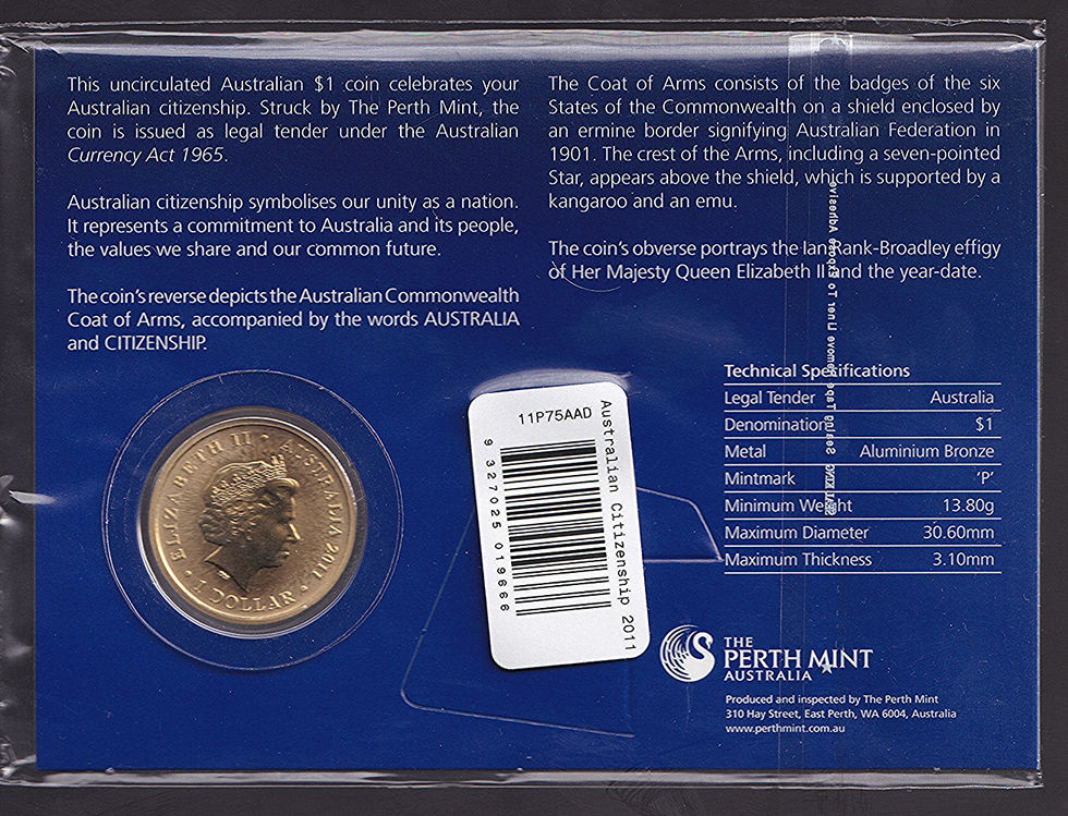 2011 Australia One Dollar Citizenship