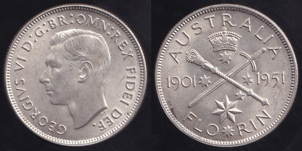 Australia 1951 One Florin 2/- Jubilee