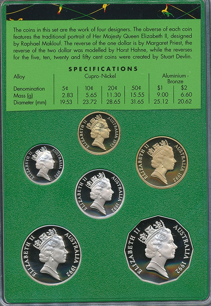 Australia 1992 Proof 6 Coin Set