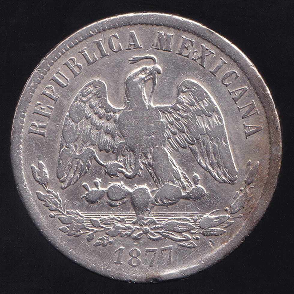 Mexico Second Republic 1877Ho F 50 Centavos