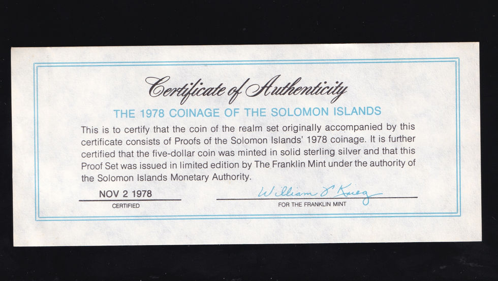 Solomon Islands 1978 Proof 7 Coin Set