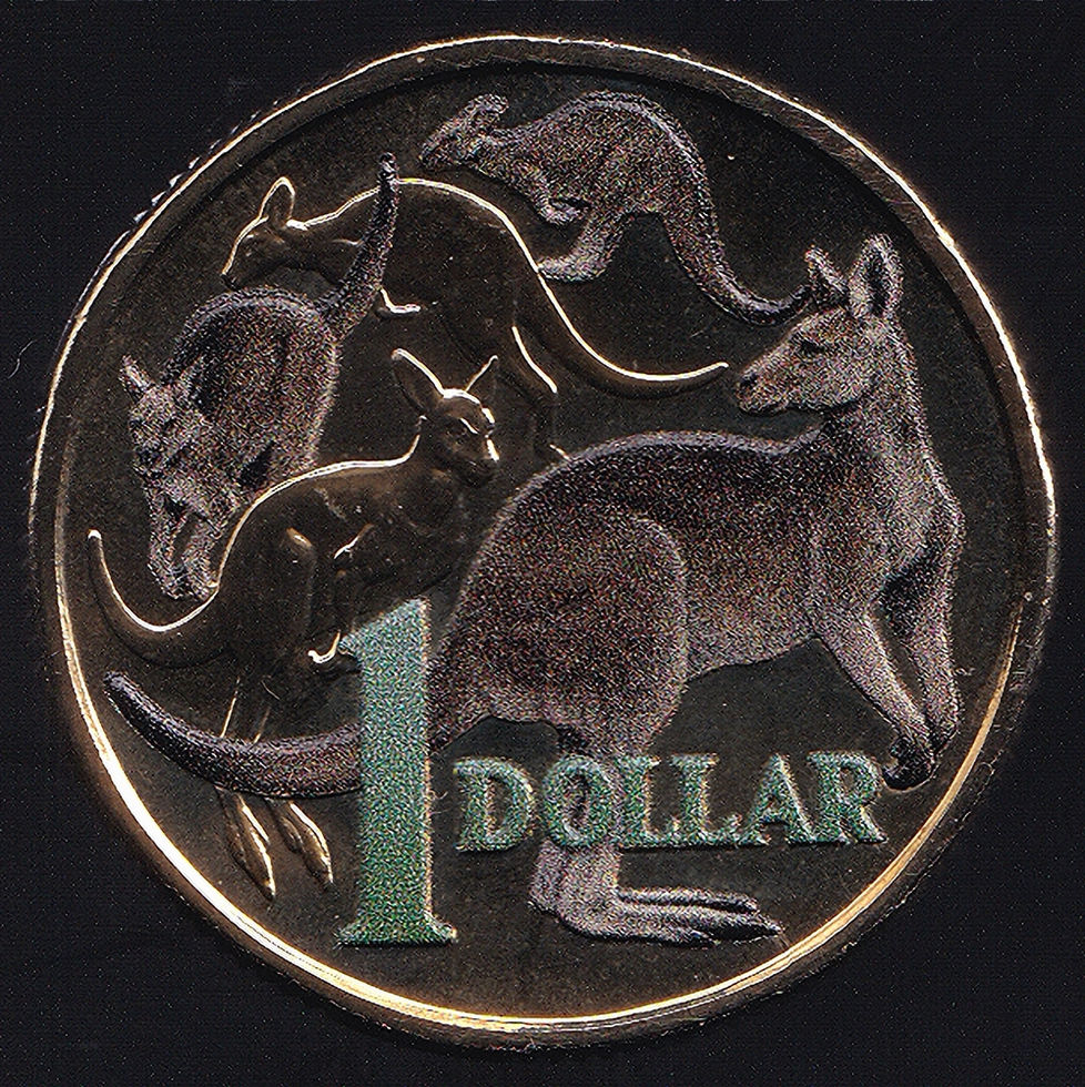 Australia 2014 One Dollar $1 Coloured