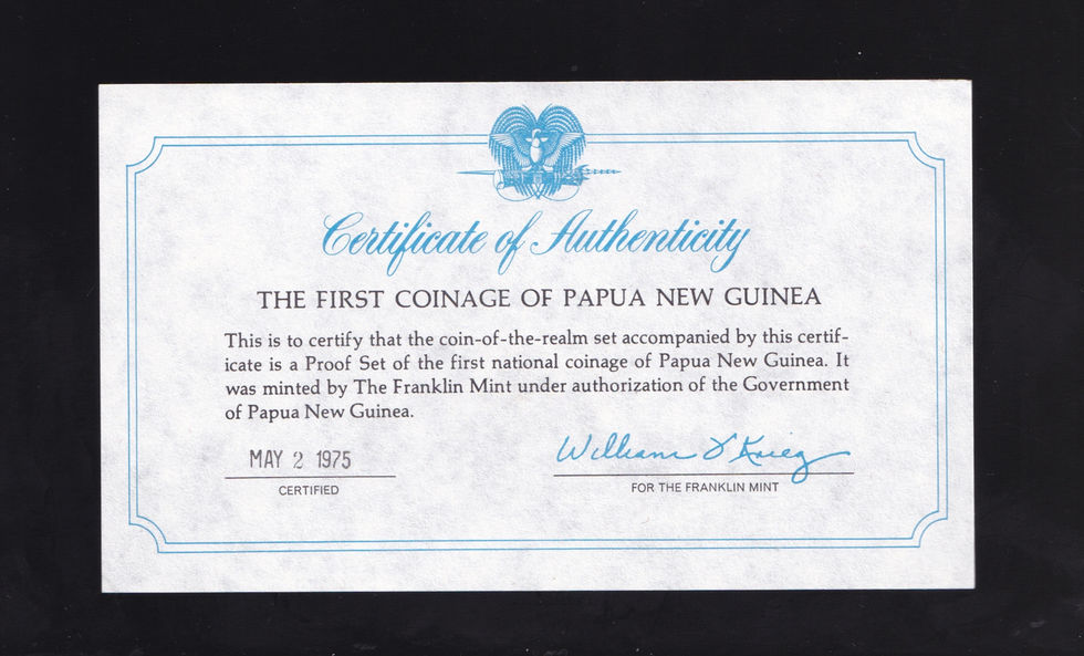 Papua New Guinea 1975 Proof 8 Coin Set