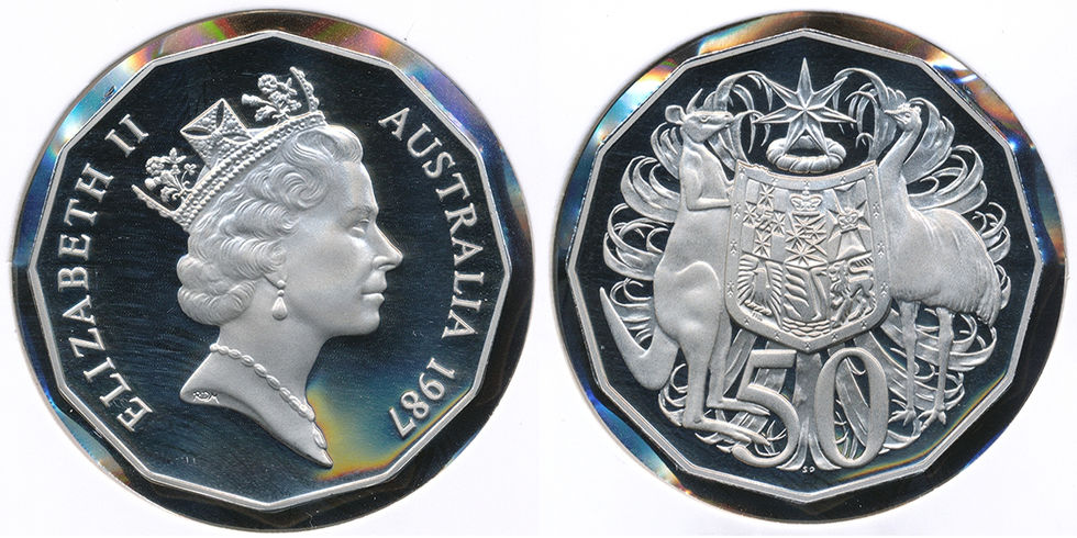 Australia 1987 Fifty Cents 50c Coat of Arms Proof