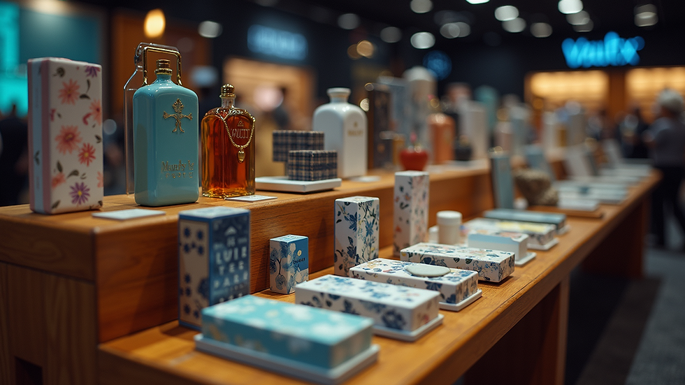 High angle view of a vibrant conference showcasing vaultix collectibles
