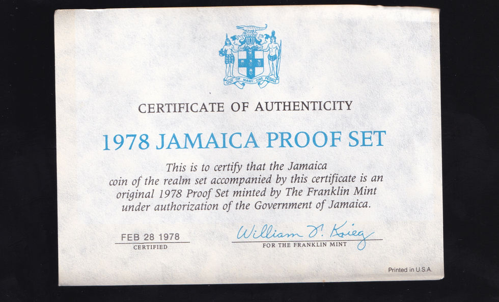Jamaica 1978 Proof 9 Coin Set