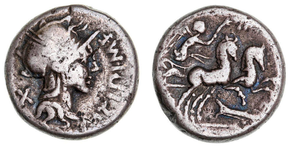 M. Cipius M.f. (115/4 BC), silver denarius (16mm, 3.72g)