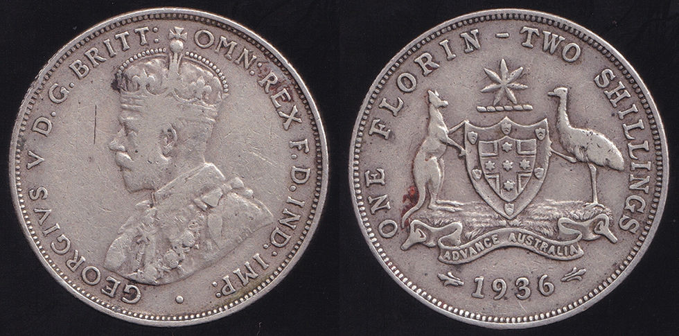 Australia 1936 One Florin 2/- George V