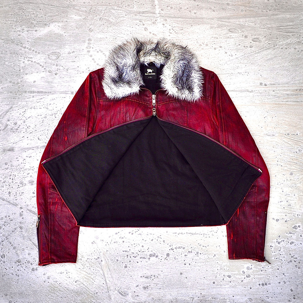 Thumbnail: Buffalo Bobs - 'Claw Mark' Coated Micro-Suede Riders Fur Jacket
