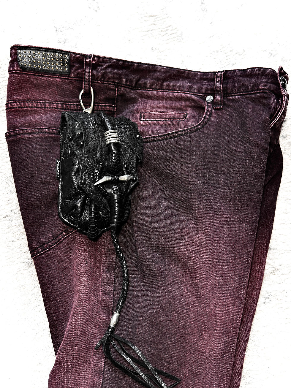 Thumbnail: Kmrii - Previous Generation Distressed Leather “Killer” Cigarette/Coin Pouch  