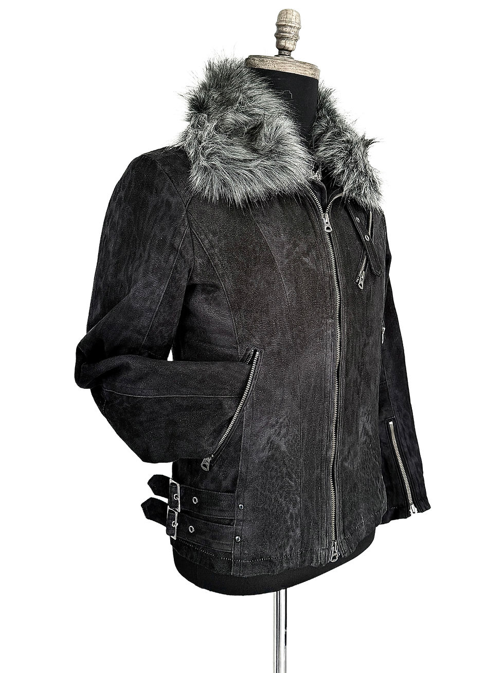 Thumbnail: Tornado Mart - 2x Late 00s Leopard Micro-Suede Bondage Fur Jacket
