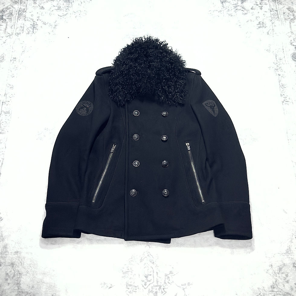Roar Guns - AW08 Melton Pea Coat w/ Tibetan Lamb Fur & Swarovski Crystals