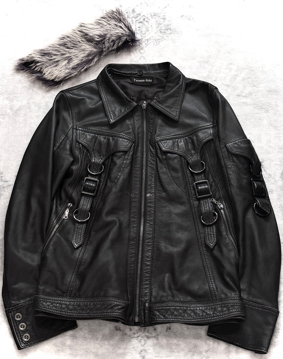 Thumbnail: Yasuyuki Ishii - Early 00s Gas-Mask Lambskin Leather Fur Jacket