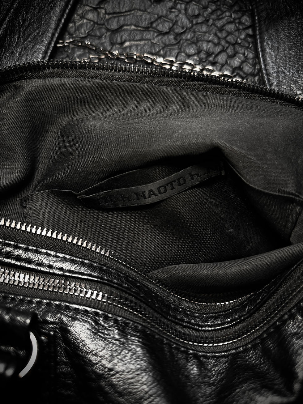 Thumbnail: H.naoto x Sixh - Dragon Scale Charmed Leather Messenger Bag 