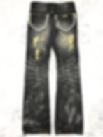 Thumbnail: Wild Party - Early 00s “Western” Mudified Waxed Bootcut Jeans