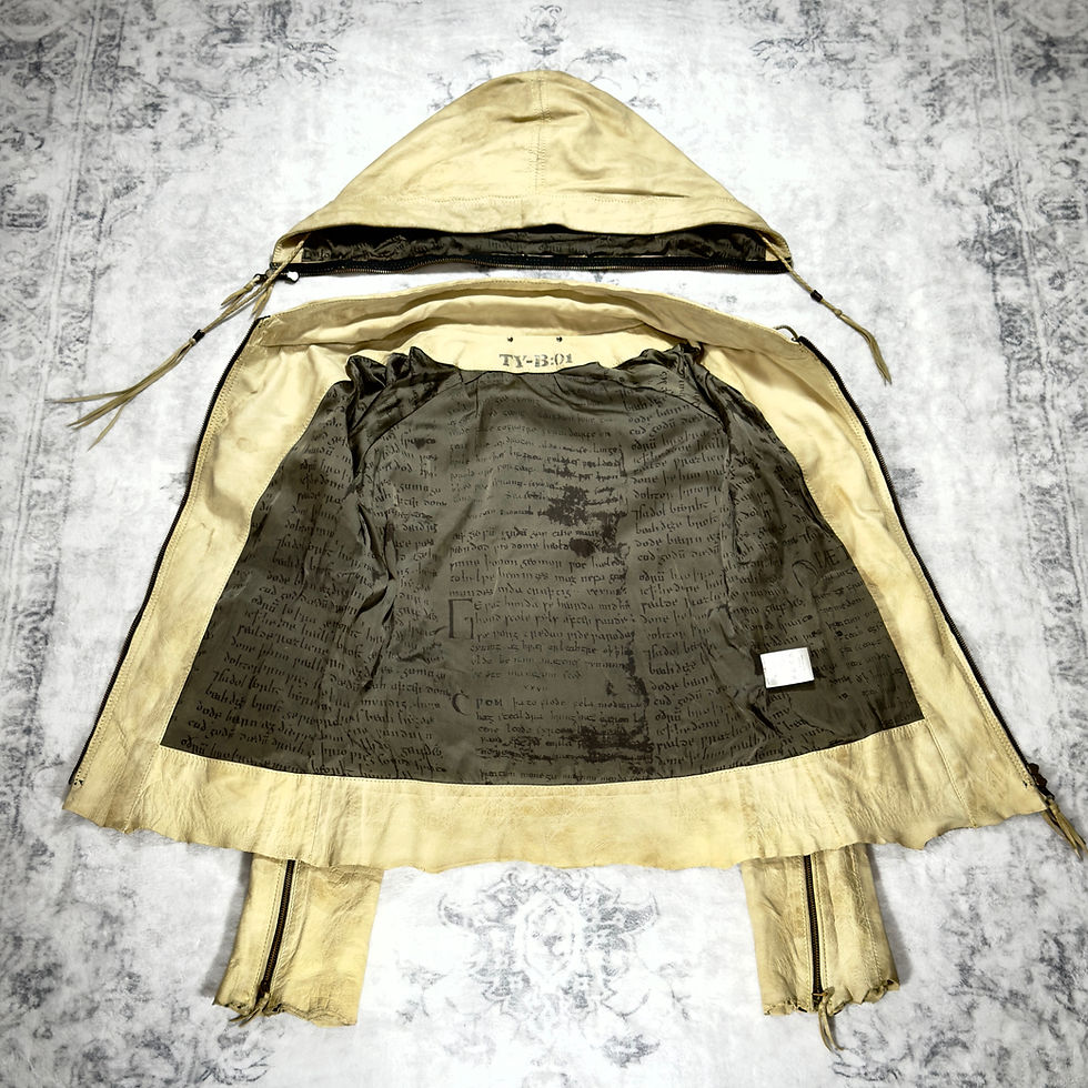 Thumbnail: 14th Addiction - TY-B:02 Sheepskin Leather Raglan Riders Jacket