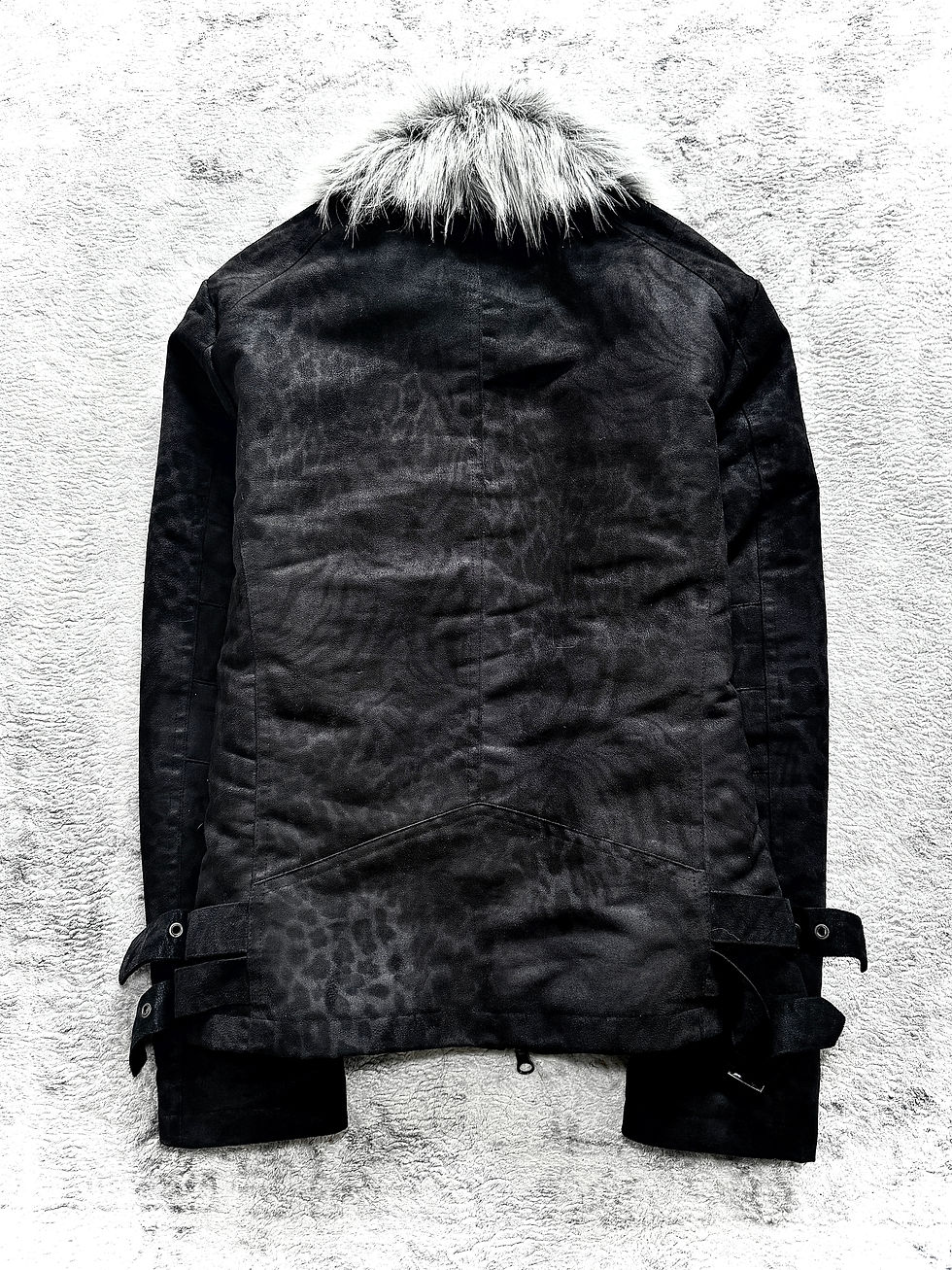 Thumbnail: Semantic Design - Early 00s Micro-Suede Leopard Bondage Jacket w/ Added Fur