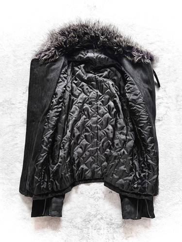 Tornado Mart - Early 00s Black Leopard Fur Rider Jacket | GosuArchive