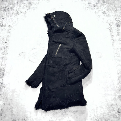 Tornado Mart - Shearling Patchwork Leather Bono Jacket