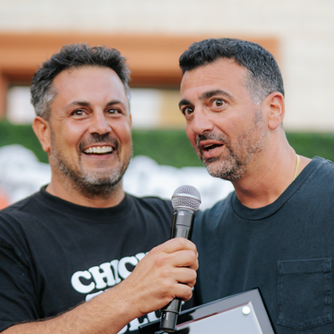 TenderFest co-founders Lawrence Longo, left, and Armenian-American entrepreneur John Terzian at TenderFest 2026 in Beverly Hills.