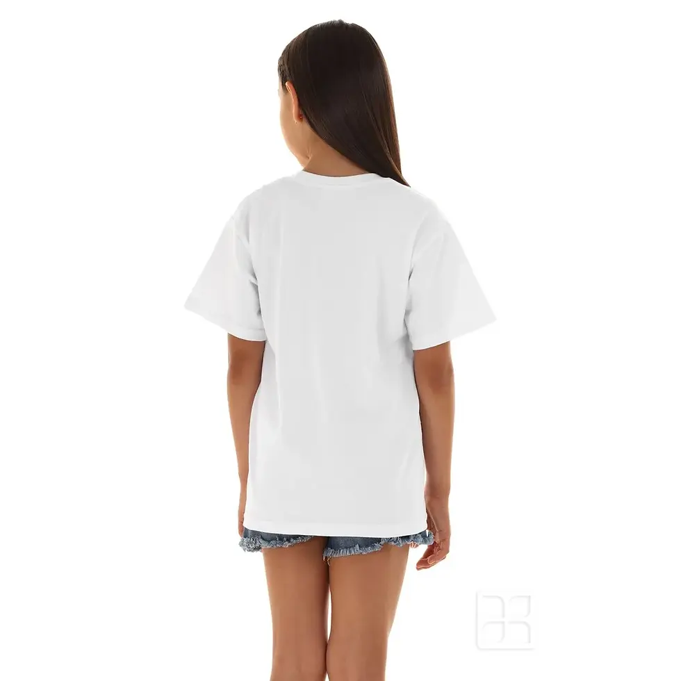 Thumbnail: Playera cuello redondo manga corta para sublimar para niños color blanco