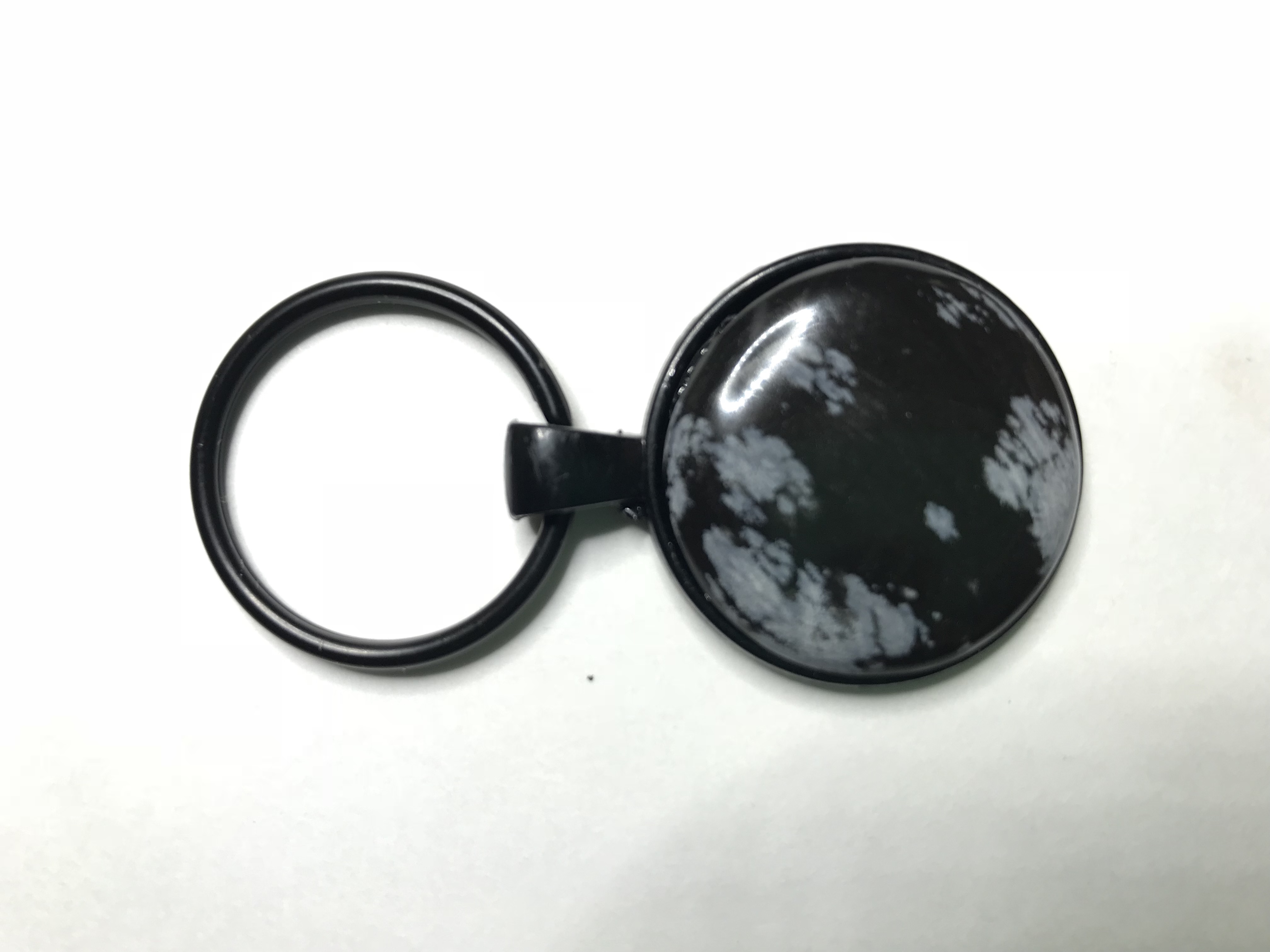 Snowflake Obsidian Dog Tag