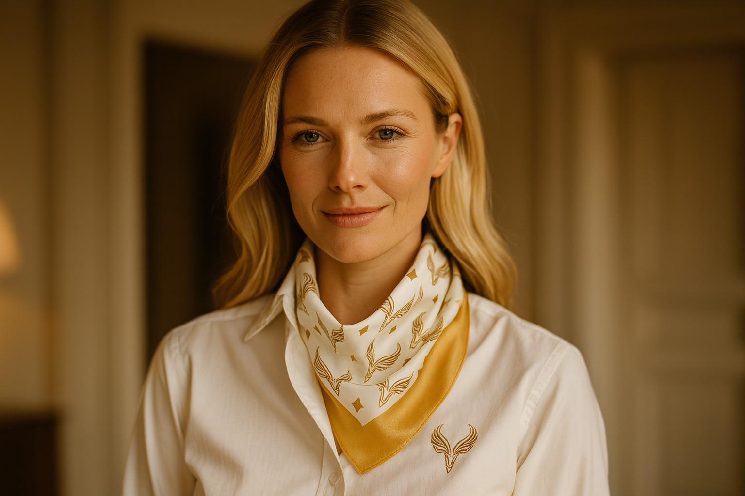 Lady's White and Gold BokVolk Scarf