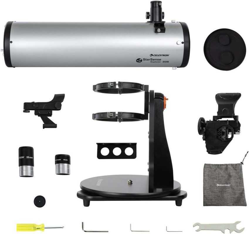 Thumbnail: Celestron StarSense 150 mm Tabletop Dobosnian Telescope components
