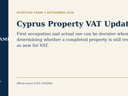 Cyprus Property VAT Update by Cyprus Law Chambers