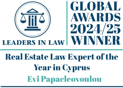 Leaders in Law Real Estate Law Expert of the Year in Cyprus 2024 and 2025
