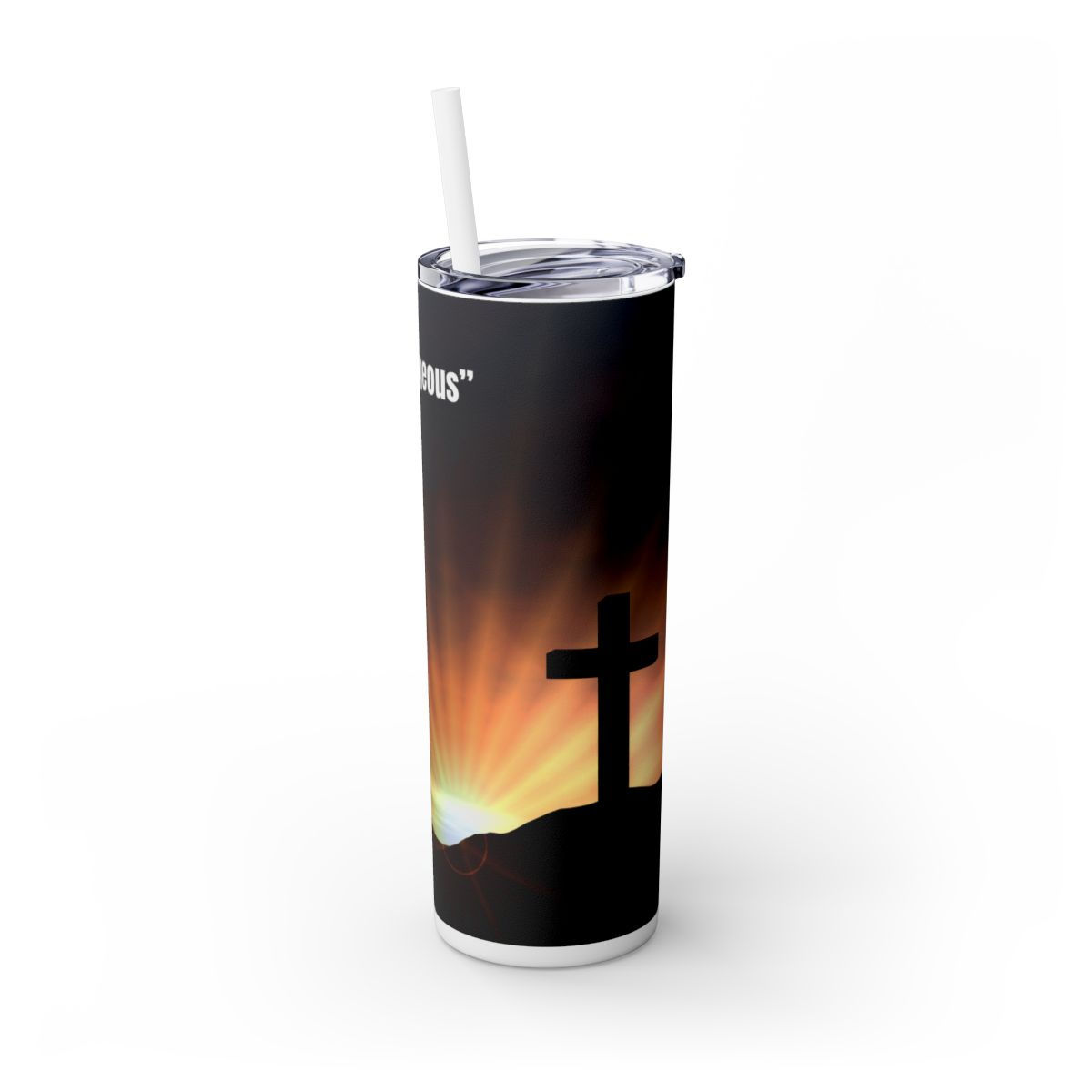 JOSHUA 1:9 Personalized Bible Verse Skinny Tumbler with Straw, 20oz