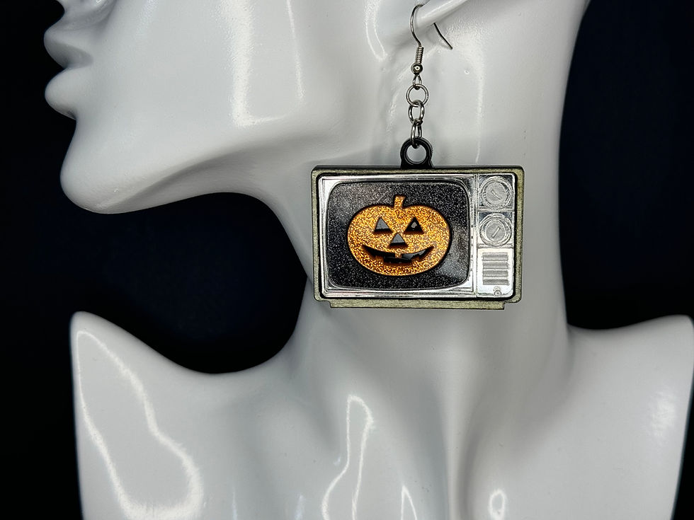 Halloween III -Inspired Earrings "Too Much TV Will Rot Your Brain"