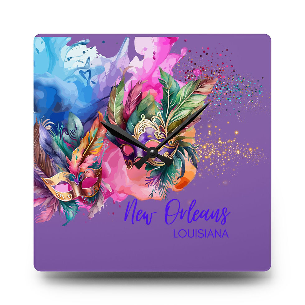 Thumbnail: Mardi Gras Custom Acrylic Wall Clock
