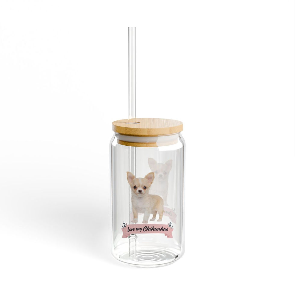 Thumbnail: Love My Chihuahua Puppy Sipper Glass, 16oz