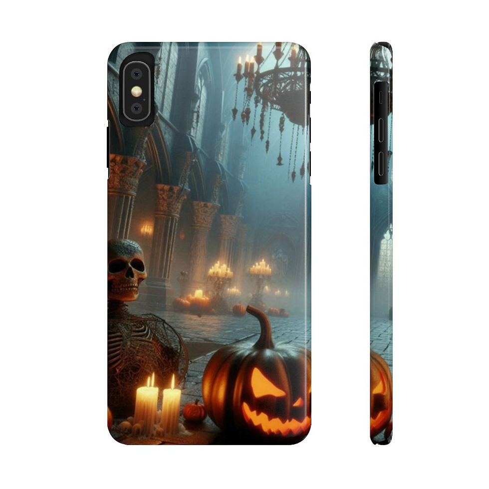 Thumbnail: Gothic Skeleton Halloween Slim iPhone Case
